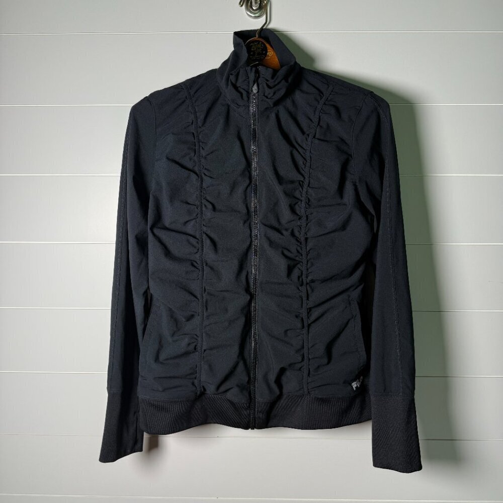 FILA- Women's Windbreaker Jacket Black Size Large Packable
